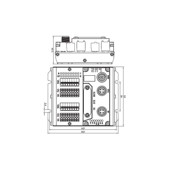 Modbus-RTU协议、IP20、16DI/DO 自适应配置、NPN、端子式、远程模块、009M11